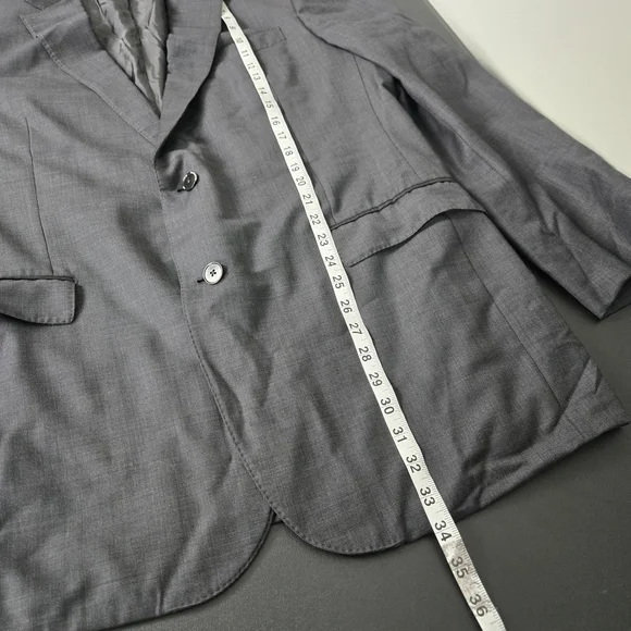 Ermenegildo Zegna Mens Trofeo Wool Blazer 48L Grey Professional Business Italy